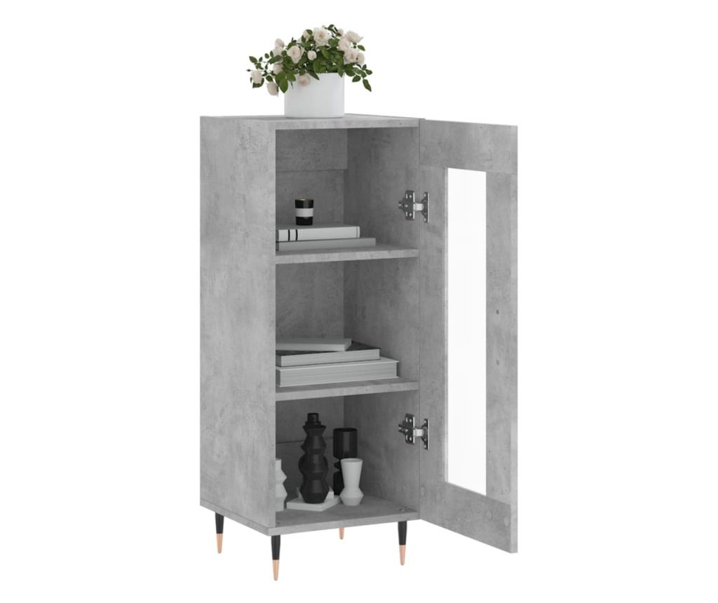 Ormarić, betonsko siva, 34,5x34x90 cm, kompozitno drvo - 4