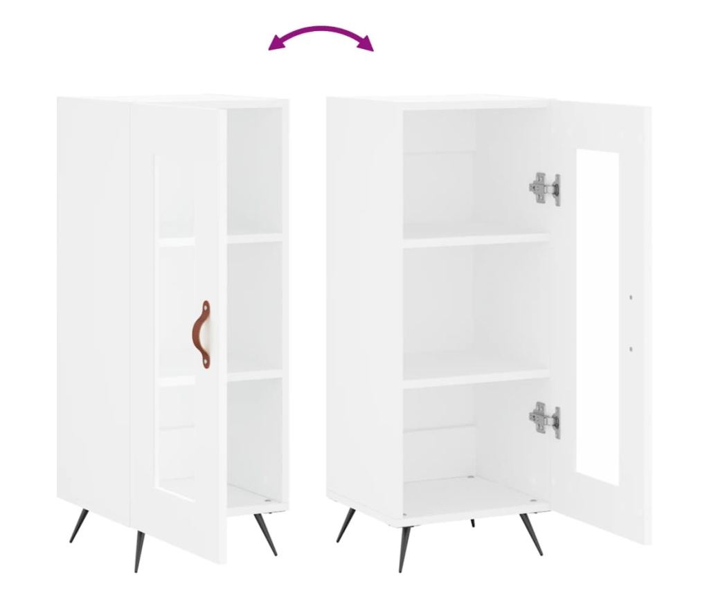 Ormarić, bijeli, 34,5x34x90 cm, kompozitno drvo - 9