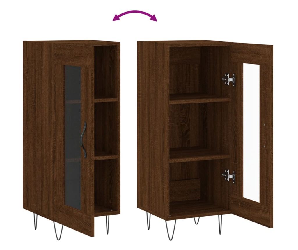 Ormarić, smeđi hrast, 34,5x34x90 cm, kompozitno drvo - 9