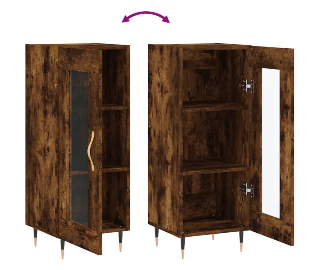 Komoda, dimljeni hrast, 34,5x34x90 cm, kompozitno drvo - 9