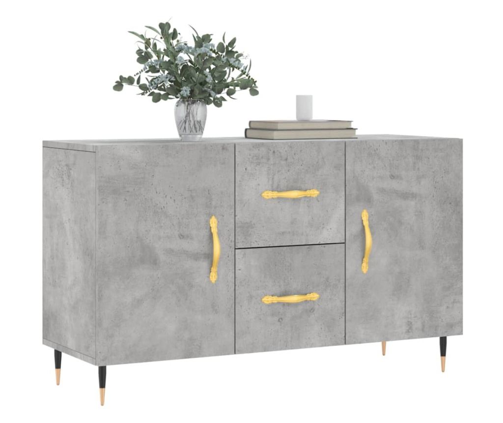 Ormarić za posluživanje, betonsko siva, 100x36x60 cm, konstruirano drvo - 3