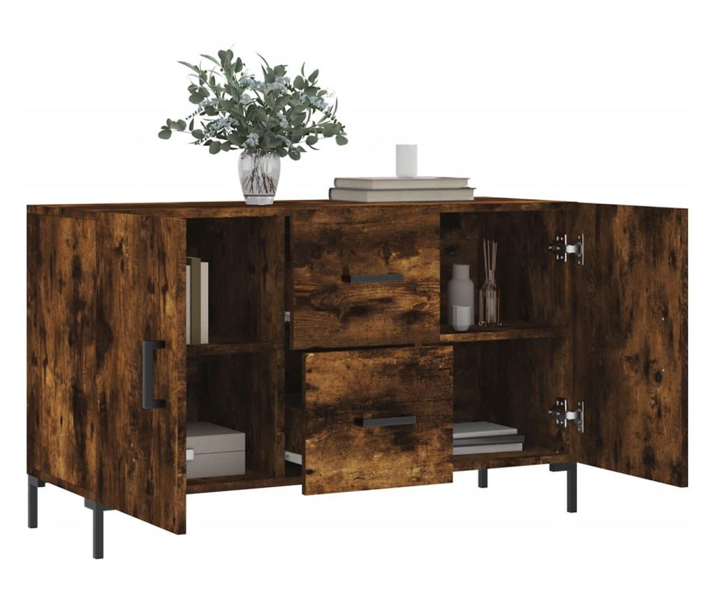 Komoda, dimljeni hrast, 100x36x60 cm, kompozitno drvo - 4