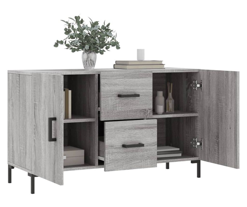 Komoda, siva sonoma, 100x36x60 cm, kompozitno drvo - 4