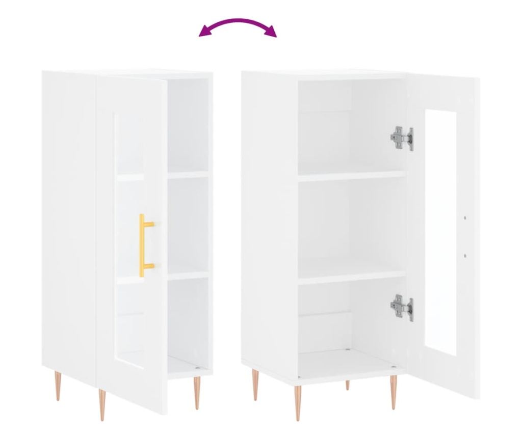 Ormarić, bijeli, 34,5x34x90 cm, kompozitno drvo - 9