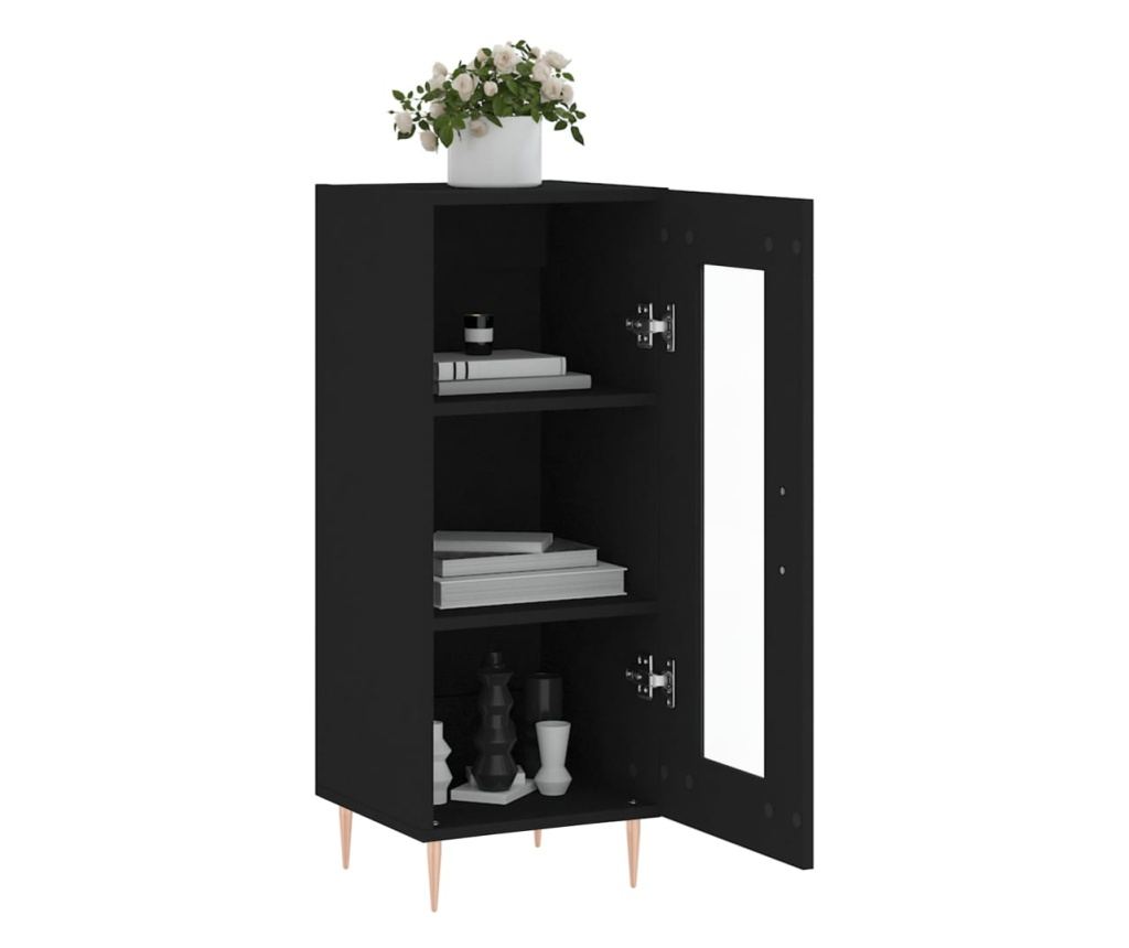 Konzola, crna, 34,5x34x90 cm, kompozitno drvo - 4