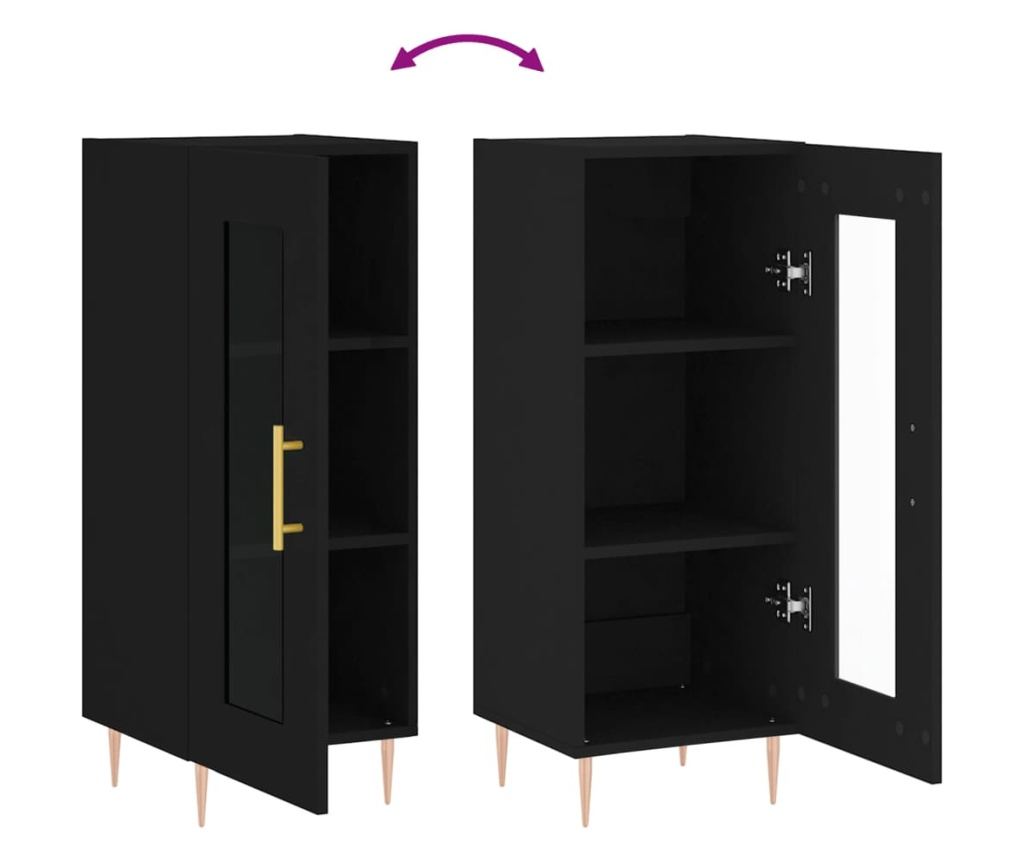 Konzola, crna, 34,5x34x90 cm, kompozitno drvo - 9