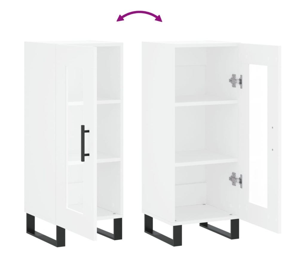 Ormarić, bijeli, 34,5x34x90 cm, kompozitno drvo - 9