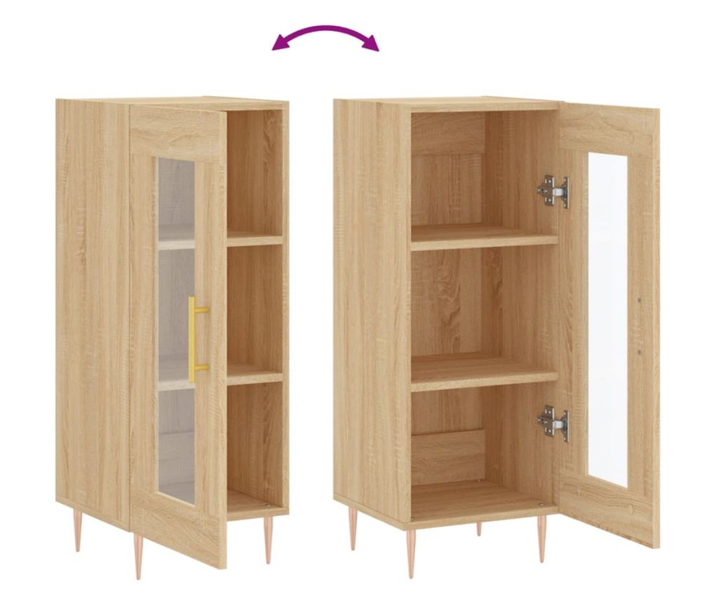 Komoda, hrast sonoma, 34,5x34x90 cm, kompozitno drvo - 9