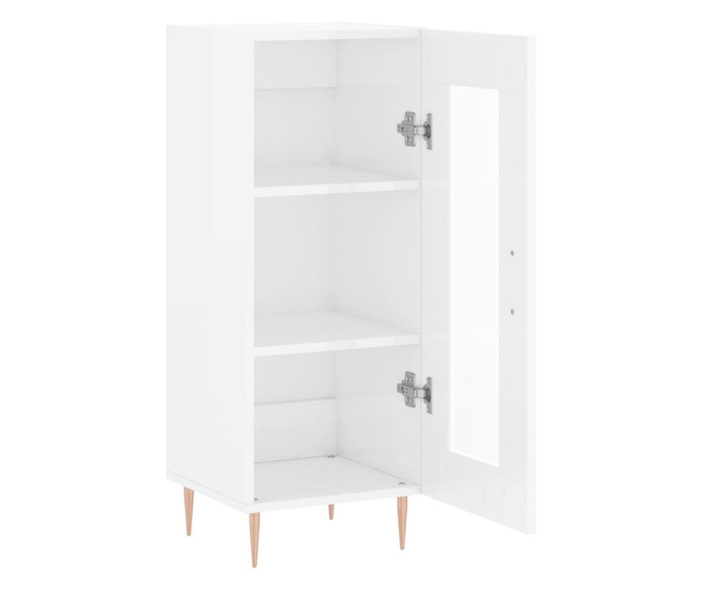 Ormarić, visoki sjaj bijeli, 34,5x34x90 cm, kompozitno drvo - 6