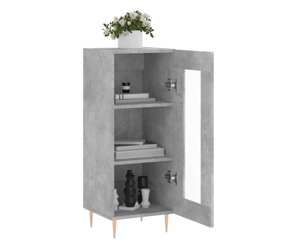 Ormarić, betonsko siva, 34,5x34x90 cm, kompozitno drvo - 4