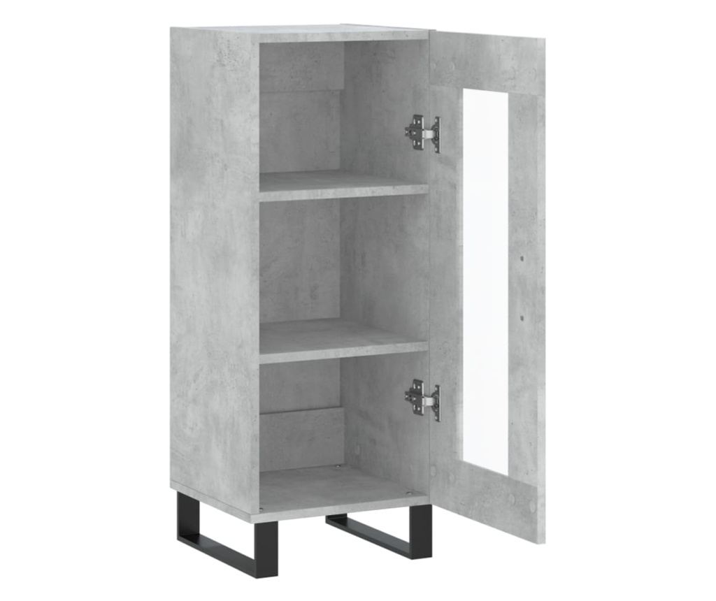 Ormarić, betonsko siva, 34,5x34x90 cm, kompozitno drvo - 6