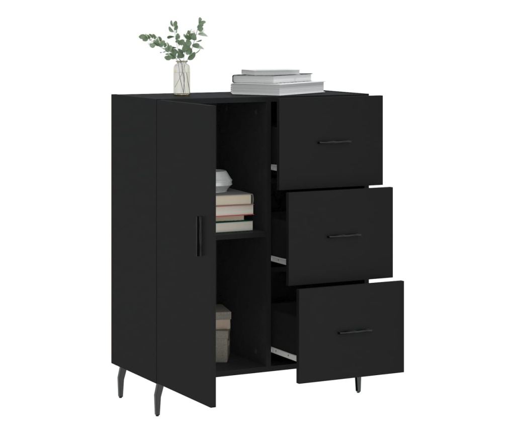 Konzola, crna, 69,5x34x90 cm, kompozitno drvo - 4