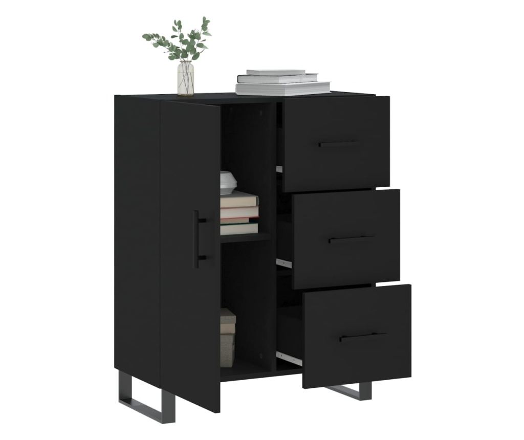 Konzola, crna, 69,5x34x90 cm, kompozitno drvo - 4