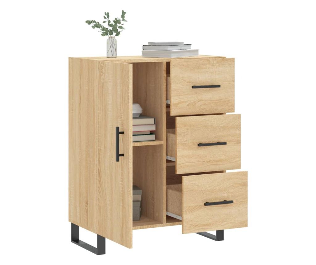 Komoda, boja hrasta sonoma, 69,5x34x90 cm, konstruirano drvo - 4