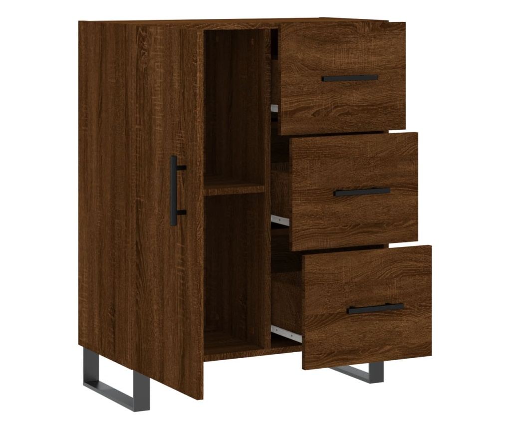 Ormarić za posuđe, smeđi hrast, 69,5x34x90 cm, konstruirano drvo - 6