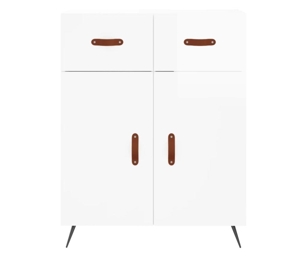 Konzola, bijela visokog sjaja, 69,5x34x90 cm, kompozitno drvo - 6