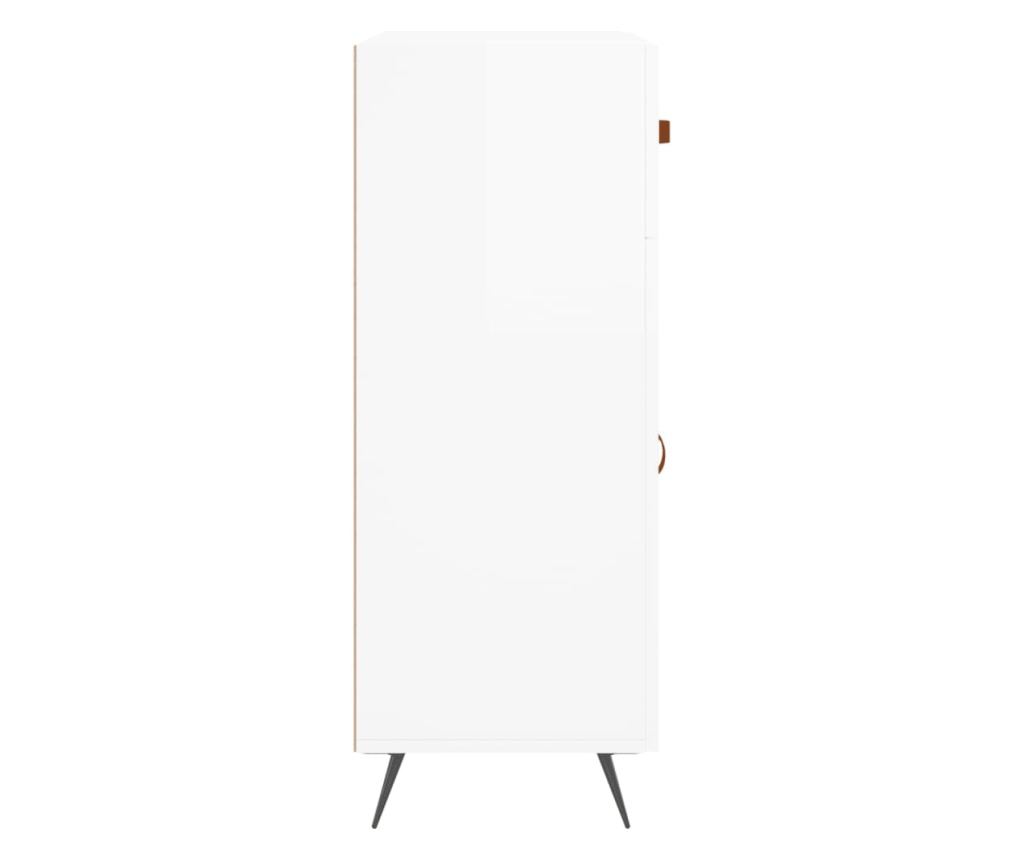 Konzola, bijela visokog sjaja, 69,5x34x90 cm, kompozitno drvo - 7