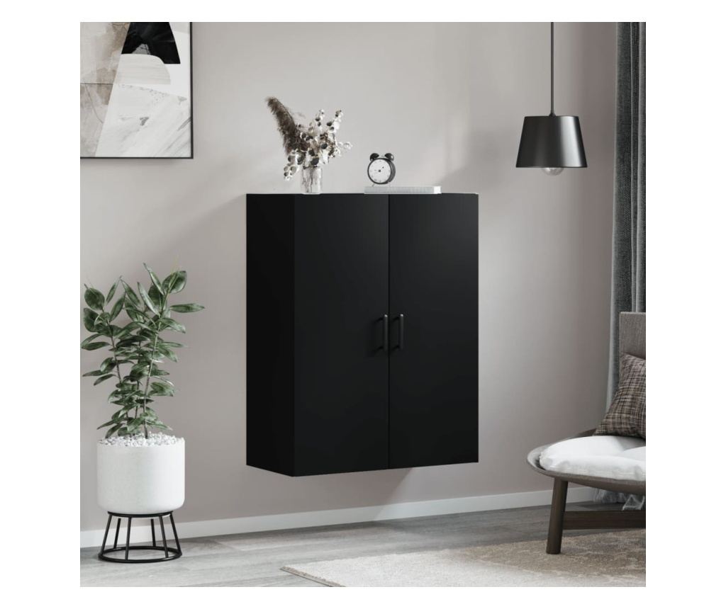 Zidni ormarić, crni, 69,5x34x90 cm - 3