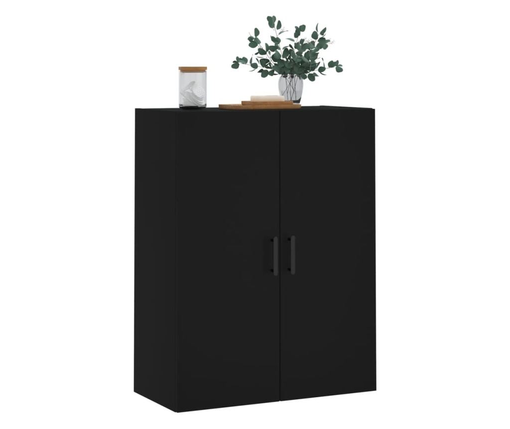 Zidni ormarić, crni, 69,5x34x90 cm - 4