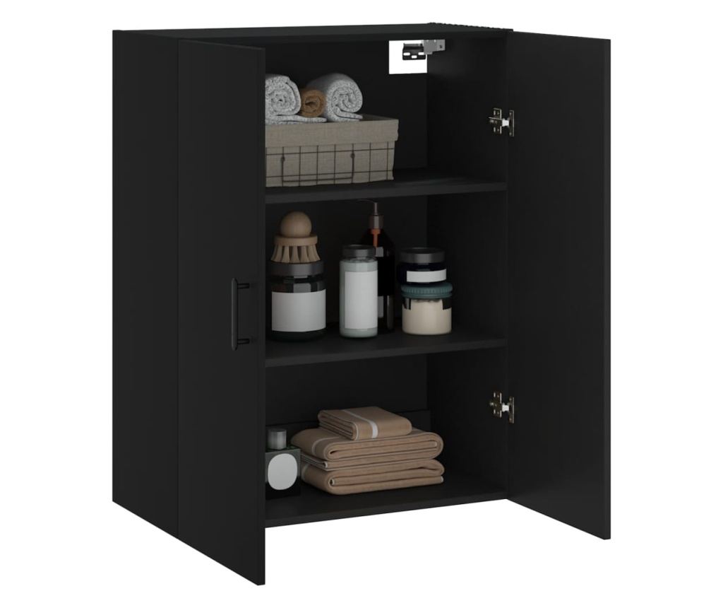 Zidni ormarić, crni, 69,5x34x90 cm - 5