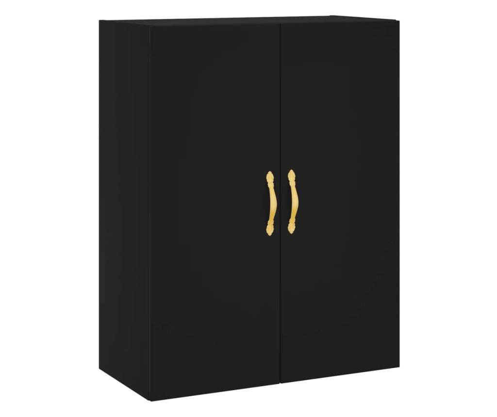 Visoka crna komoda, 69,5x34x180 cm, kompozitno drvo - 5