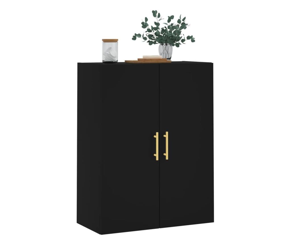 Zidni ormarić, crni, 69,5x34x90 cm - 4