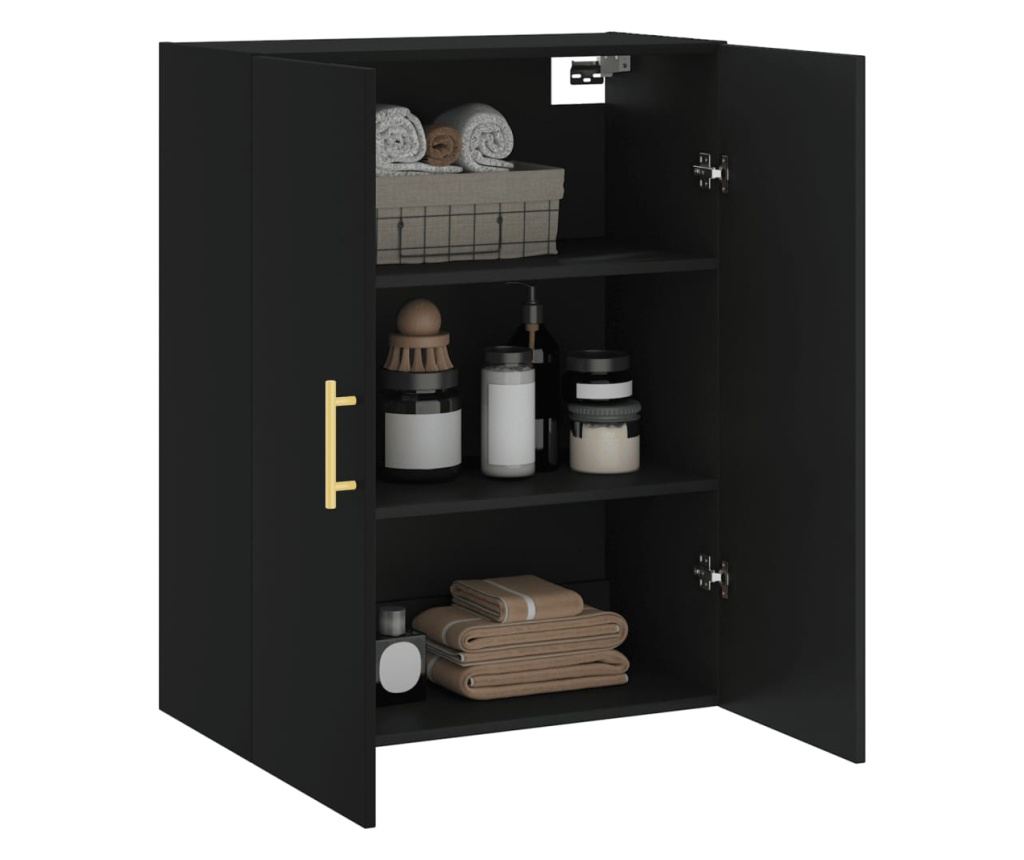 Zidni ormarić, crni, 69,5x34x90 cm - 5