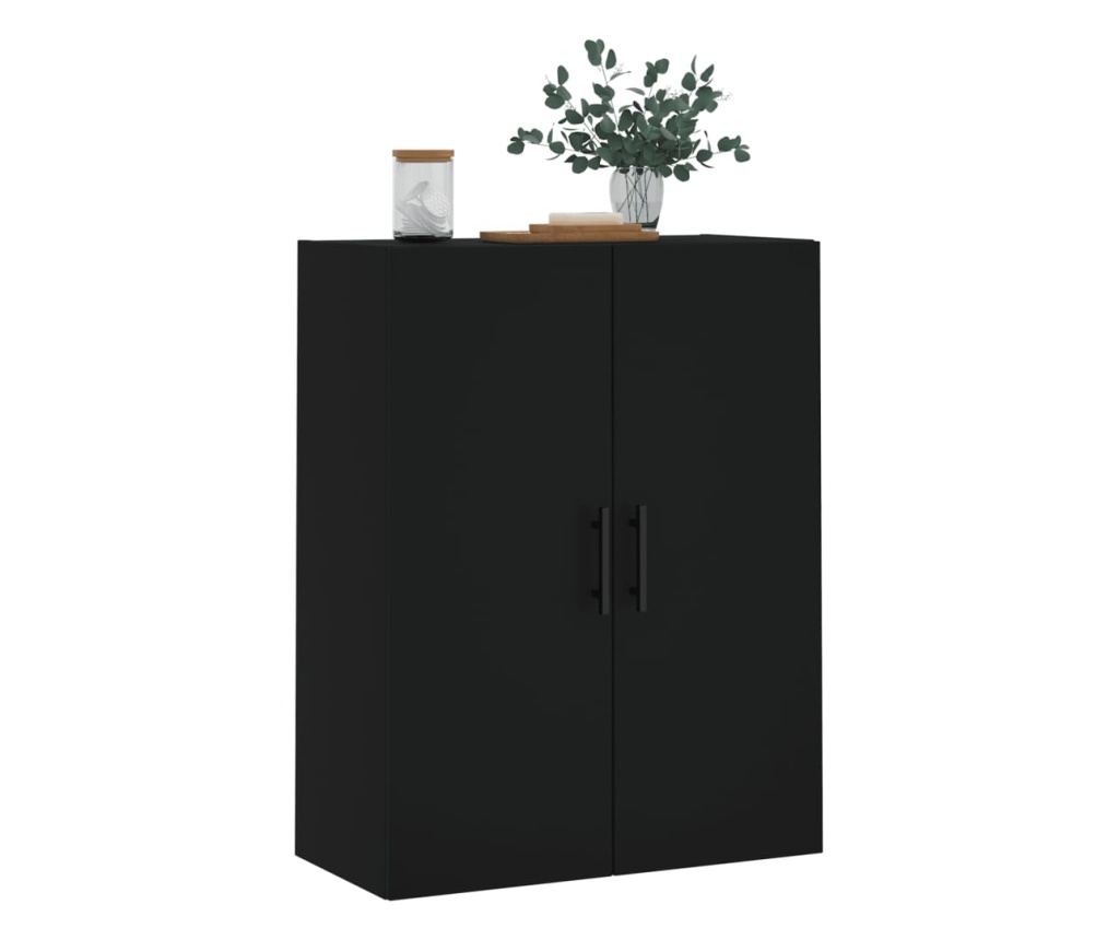 Zidni ormarić, crni, 69,5x34x90 cm - 4