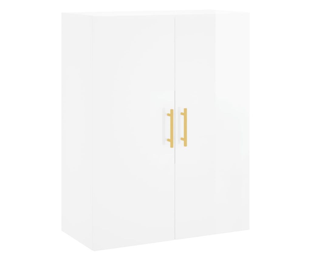 Zidni ormarić, bijeli visokog sjaja, 69,5x34x90 cm - 2