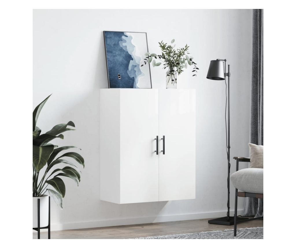 Zidni ormarić, bijeli visokog sjaja, 69,5x34x90 cm - 3