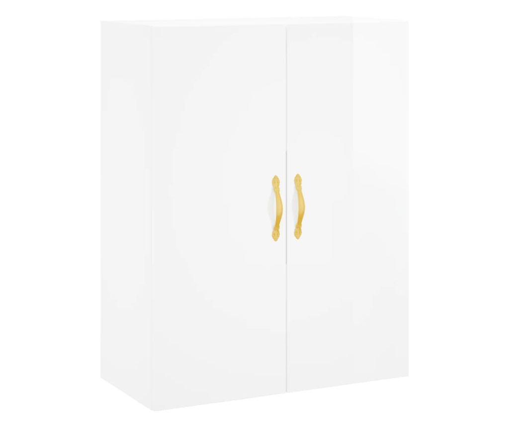 Zidni ormarić, bijeli visokog sjaja, 69,5x34x90 cm - 2