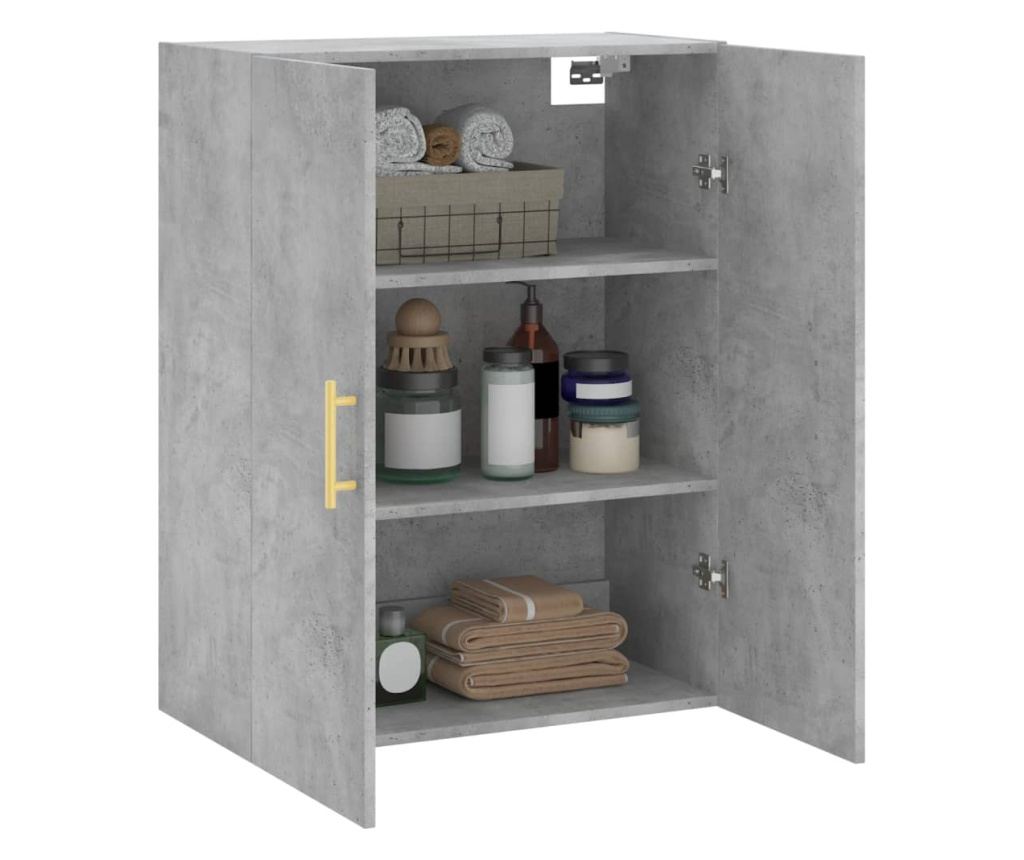 Zidni ormarić, betonsko siva, 69,5x34x90 cm - 5