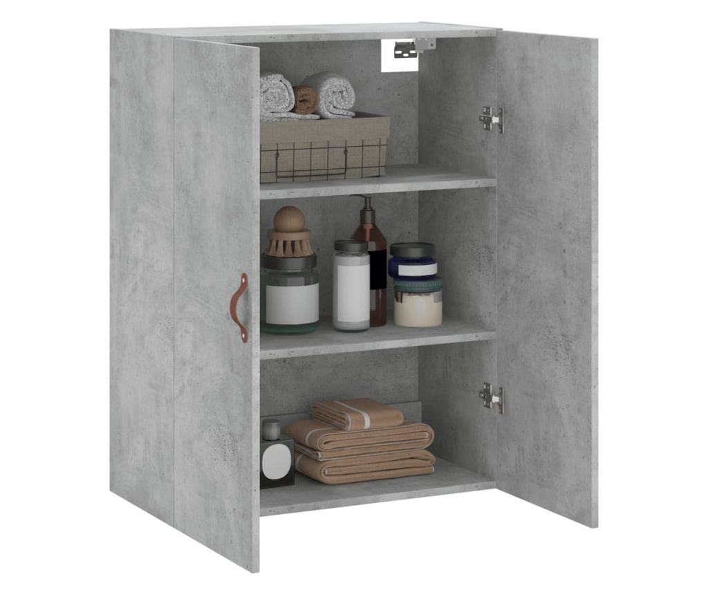 Zidni ormarić, betonsko siva, 69,5x34x90 cm - 5