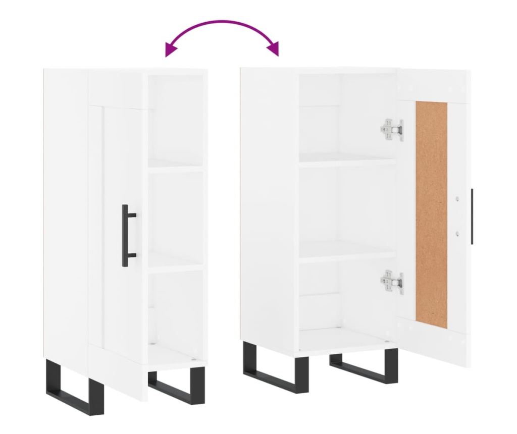 Ormarić za posluživanje, bijeli, 34,5x34x90 cm, kompozitno drvo - 9