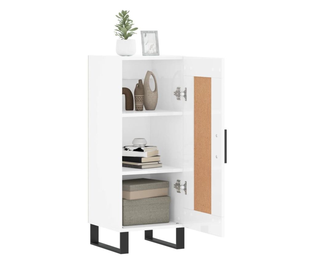 Ormarić, visoki sjaj bijeli, 34,5x34x90 cm, kompozitno drvo - 4