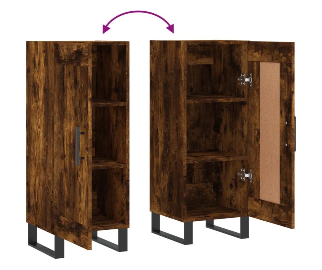 Ormarić za posluživanje, dimljeno hrastovo drvo, 34,5x34x90 cm, kompozitno drvo - 9