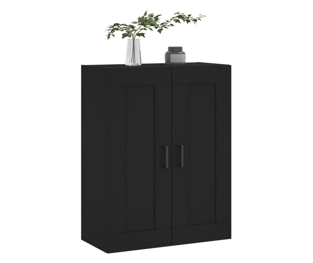 Zidni ormarić, crni, 69,5x34x90 cm, obrađeno drvo - 4