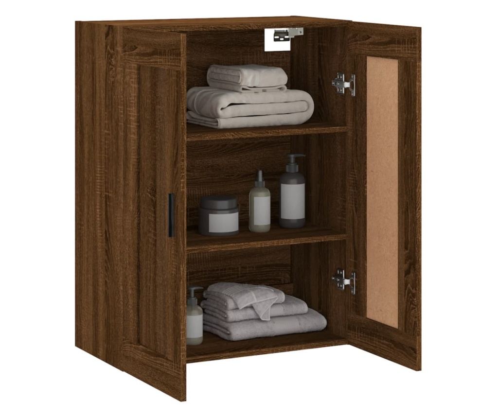 Zidni ormarić, smeđi hrast, 69,5x34x90 cm, Konstruirano drvo - 5