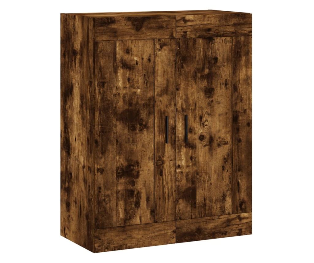 Zidni ormarić, dimljeni hrast, 69,5x34x90 cm, konstruirano drvo - 2