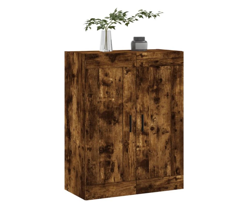 Zidni ormarić, dimljeni hrast, 69,5x34x90 cm, konstruirano drvo - 4