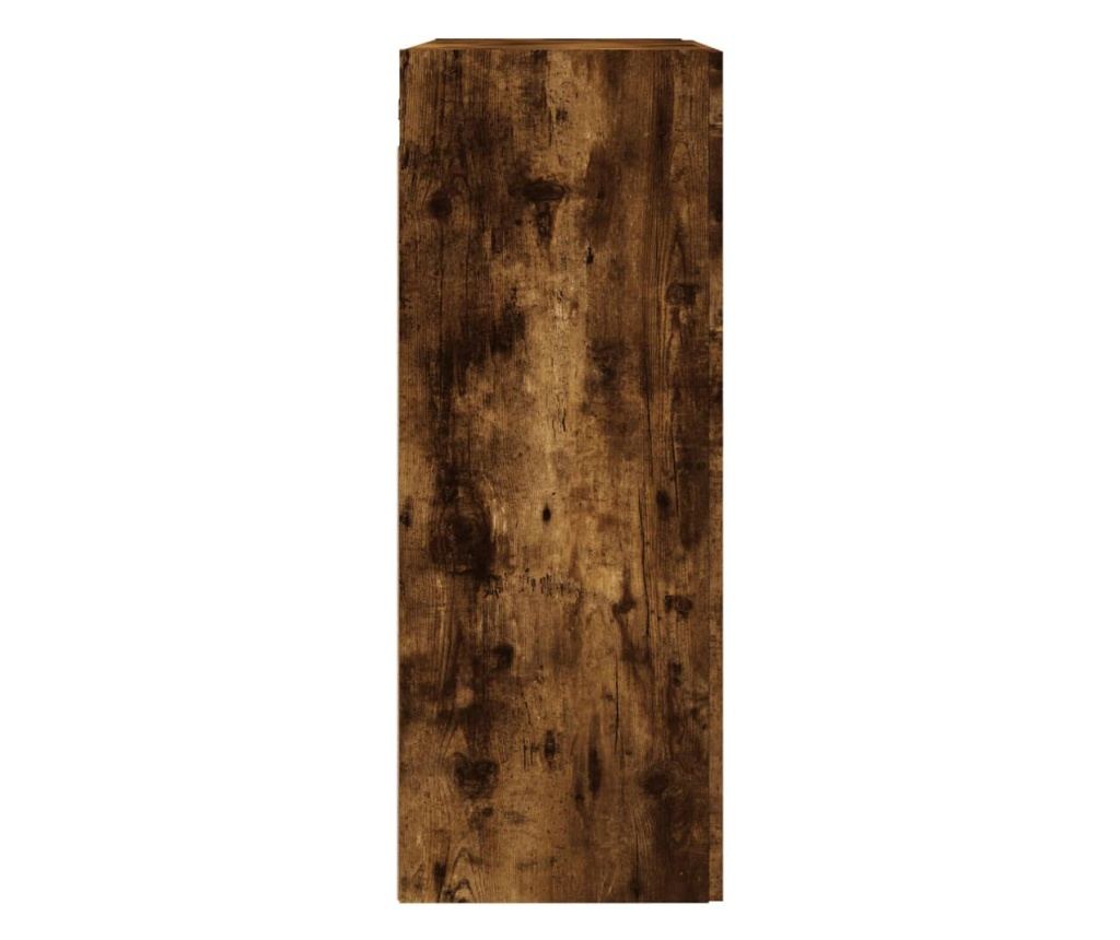Zidni ormarić, dimljeni hrast, 69,5x34x90 cm, konstruirano drvo - 8