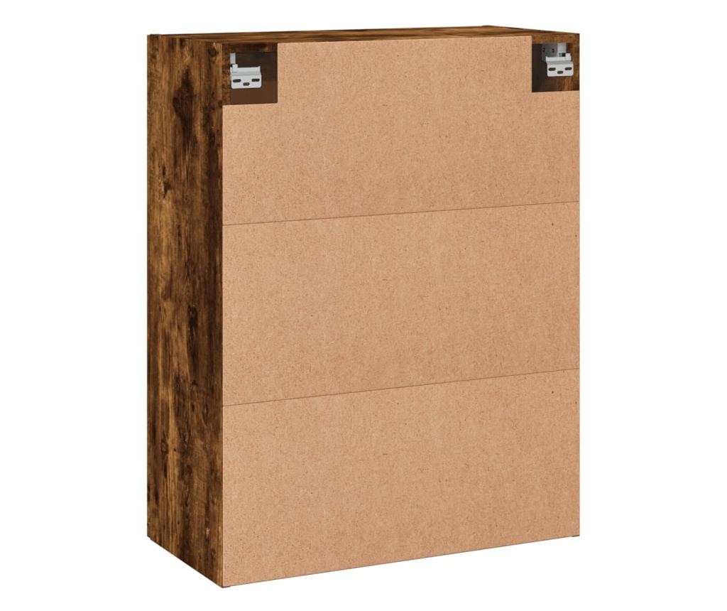 Zidni ormarić, dimljeni hrast, 69,5x34x90 cm, konstruirano drvo - 9