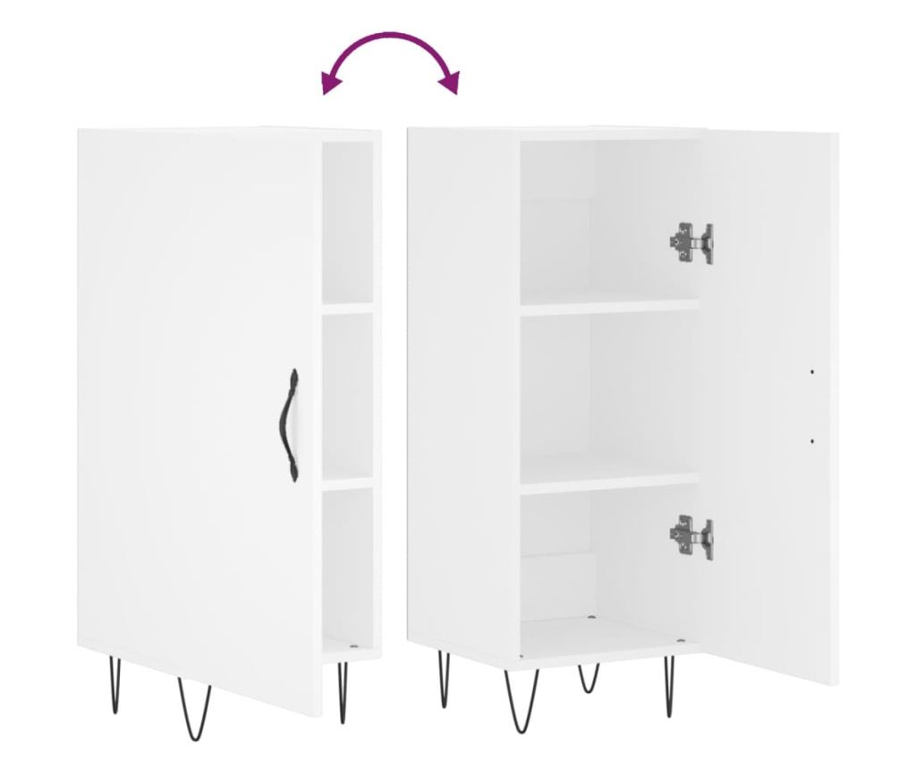 Ormarić, bijeli, 34,5x34x90 cm, kompozitno drvo - 9