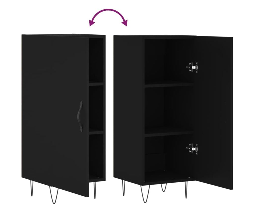 Ormarić, crna, 34,5x34x90 cm, kompozitno drvo - 9