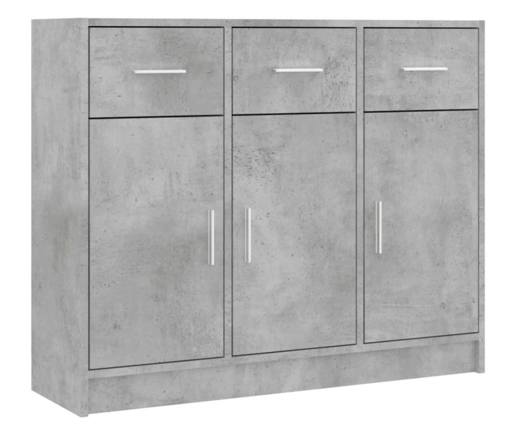 Komoda, betonsko siva, 91x28x75 cm, konstruirano drvo - 2
