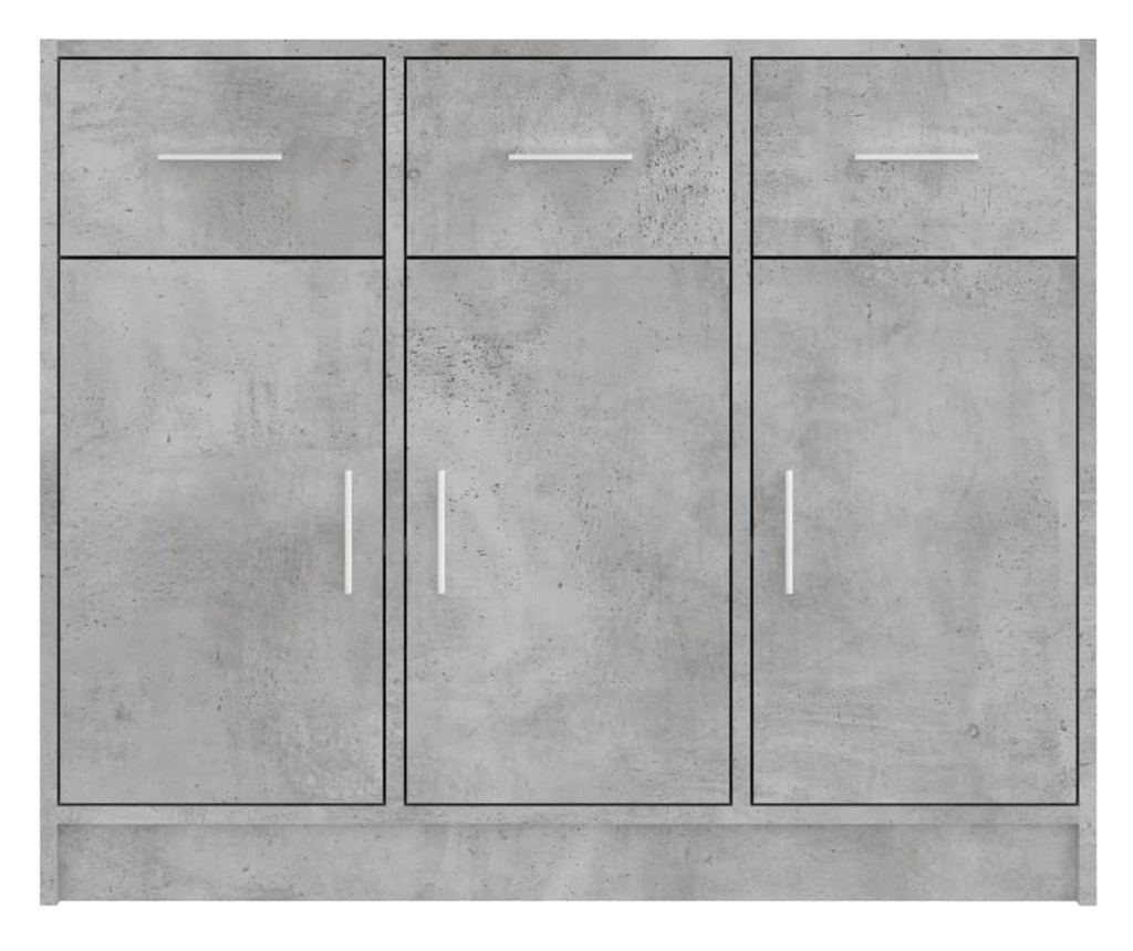 Komoda, betonsko siva, 91x28x75 cm, konstruirano drvo - 5