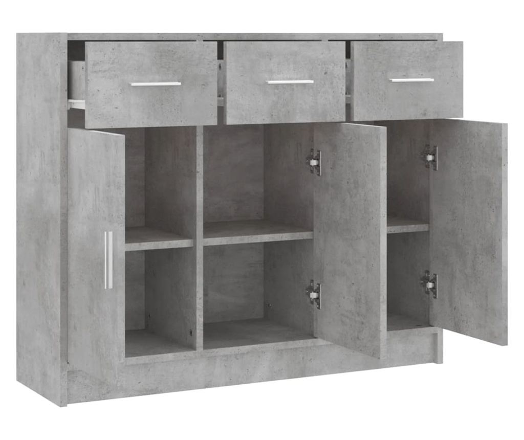 Komoda, betonsko siva, 91x28x75 cm, konstruirano drvo - 6