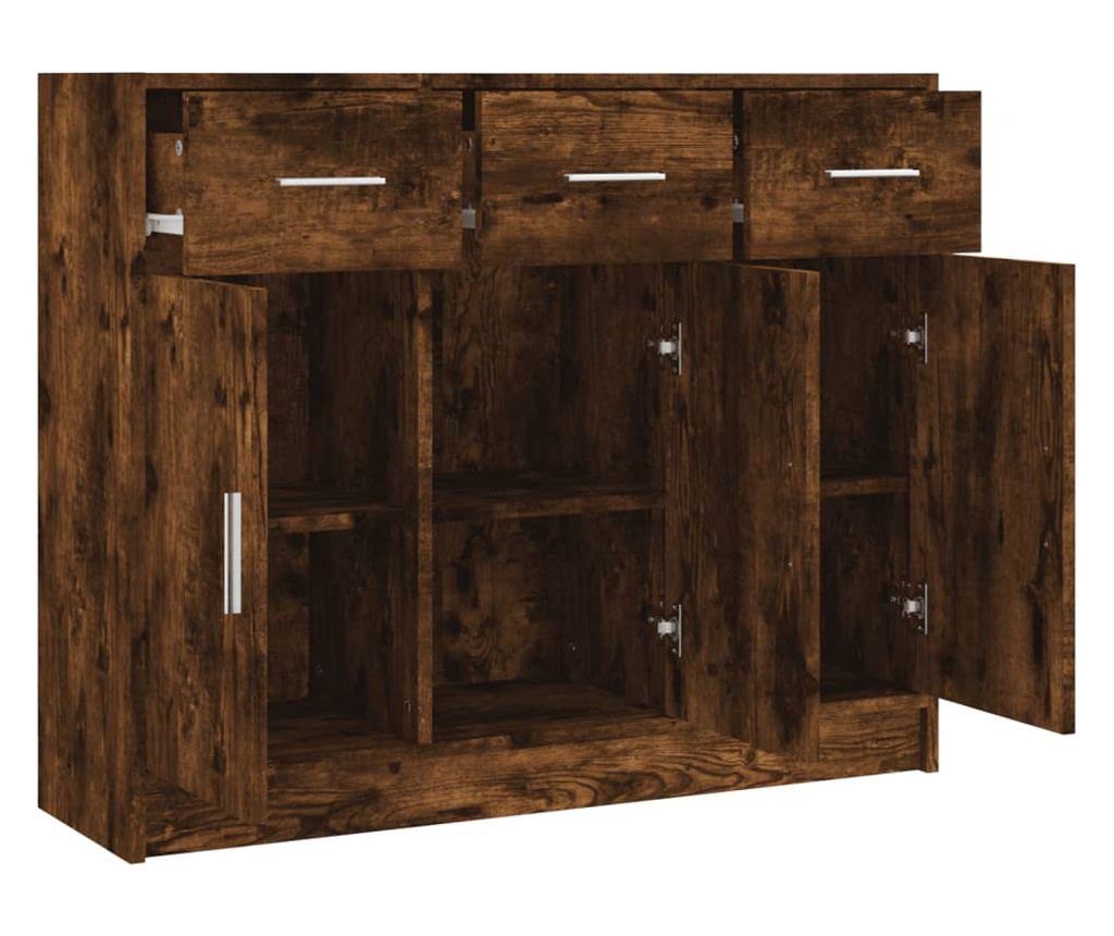 Ormarić, dimljeni hrast, 91x28x75 cm, konstruirano drvo - 6