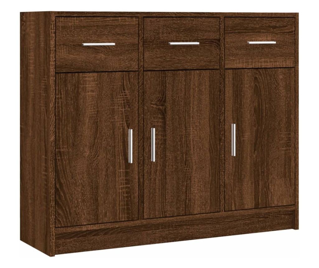 "Komoda, smeđi hrast, 91x28x75 cm, obrađeno drvo" - 2