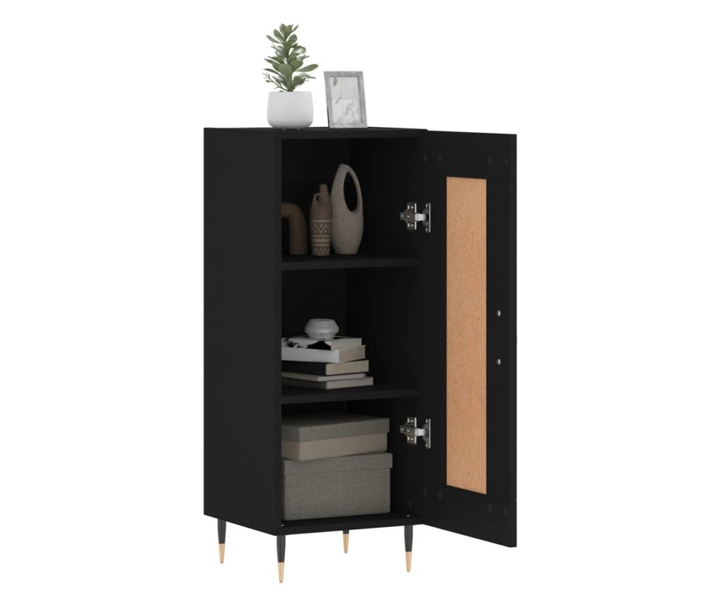 Konzola, crna, 34,5x34x90 cm, kompozitno drvo - 4